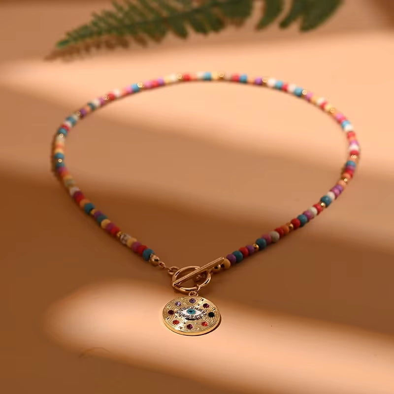 4Mm Colorful Stone Choker Necklace for Women
