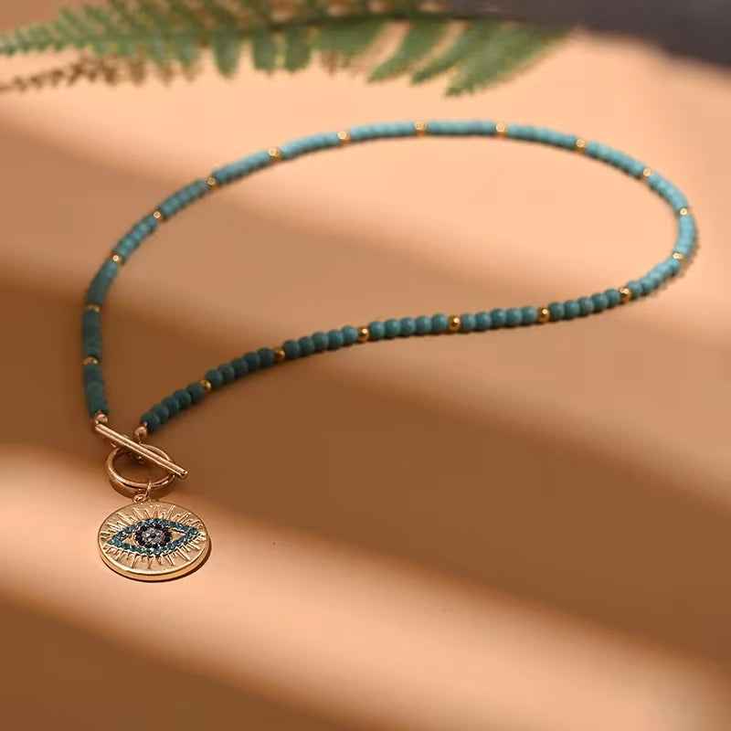 4Mm Colorful Stone Choker Necklace for Women