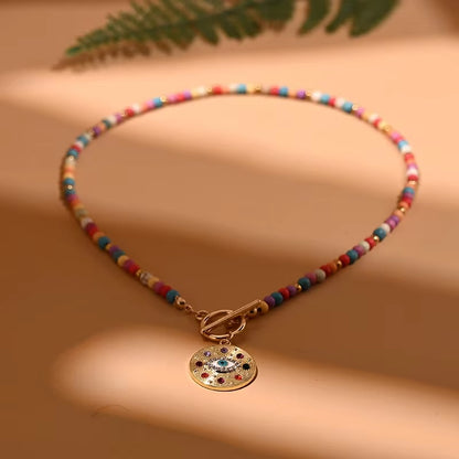 4Mm Colorful Stone Choker Necklace for Women