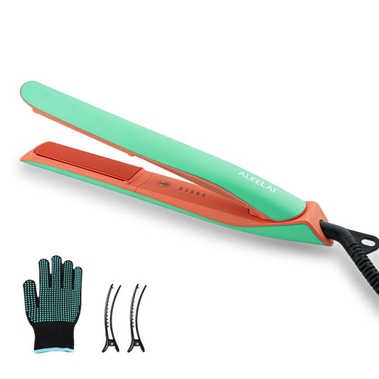 Flat Iron Hair Straightener and Curler, 2-In-1 Ceramic Styling Tool with Floating Plates